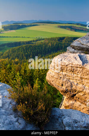 Vue depuis Ostas Hill dans le nord de la Bohème, en République tchèque, en Europe Banque D'Images