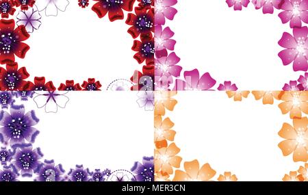 Ensemble de fleur fond abstrait avec place pour votre texte. Vector illustration Illustration de Vecteur