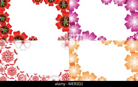 Ensemble de fleur fond abstrait avec place pour votre texte. Vector illustration Illustration de Vecteur