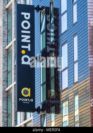 Point un hôtel sur la rue Paul à Londres Shoreditch, un quartier de la création. Banque D'Images