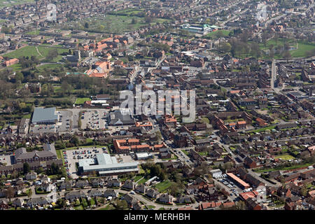 Vue aérienne du centre-ville de South Yorkshire Thorne, UK Banque D'Images