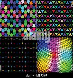 Jeu de tuiles de couleurs arc-en-ciel abstrait peinture mosaïque palette géométrique motif de fond. Vector illustration Illustration de Vecteur