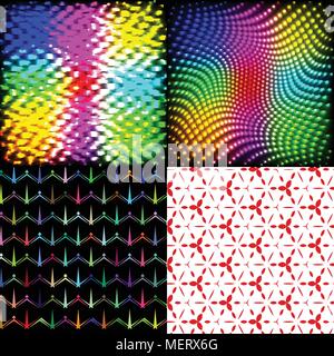 Jeu de tuiles de couleurs arc-en-ciel abstrait peinture mosaïque palette géométrique motif de fond. Vector illustration Illustration de Vecteur