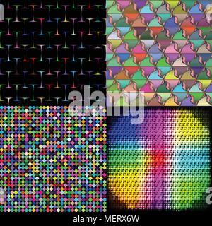 Jeu de tuiles de couleurs arc-en-ciel abstrait peinture mosaïque palette géométrique motif de fond. Vector illustration Illustration de Vecteur