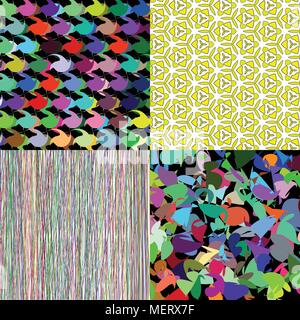 Jeu de tuiles de couleurs arc-en-ciel abstrait peinture mosaïque palette géométrique motif de fond. Vector illustration Illustration de Vecteur