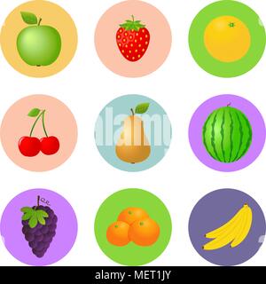 Vecteur fruit icon set Illustration de Vecteur