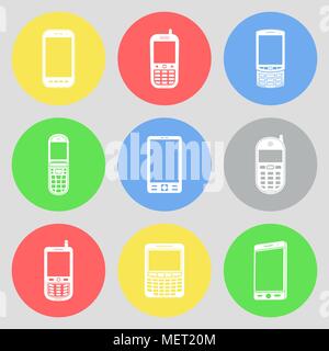 Vector icons de téléphones mobiles Illustration de Vecteur