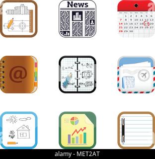 Les icônes des apps Documents Illustration de Vecteur