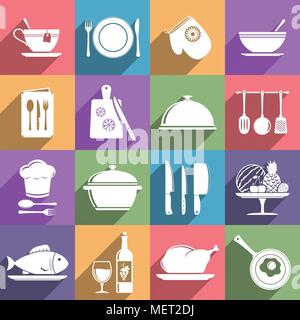 La cuisson et la cuisine icon set Illustration de Vecteur