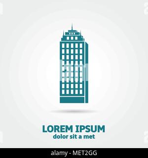 Icône immobilier gratte-ciel Illustration de Vecteur