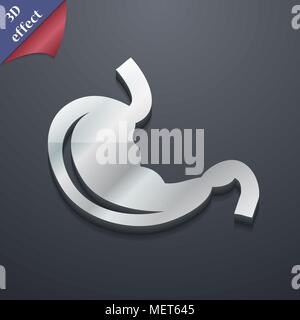 L'icône de l'estomac. 3D genre. Design moderne et branché, avec de l'espace pour votre texte Vector illustration Illustration de Vecteur