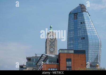 London UK skyline montrant Oxo Tower iconique et le nouveau immeuble de Blackfriars, aussi connu sous le nom de "Vase". Banque D'Images