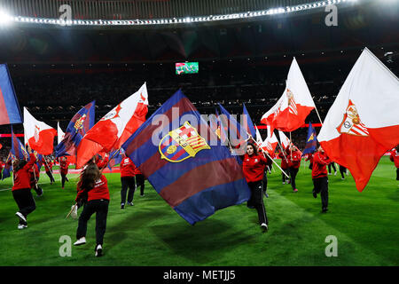 Madrid, Espagne. Credit : D. 21e Apr, 2018. Vue générale Le football : Copa del Rey match final entre Sevilla FC 0-5 FC Barcelone au stade Wanda Metropolitano de Madrid, Espagne. Credit : D .Nakashima/AFLO/Alamy Live News Banque D'Images