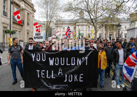 Londres, Royaume-Uni. 23 avril, 2018. Dankula nombre de partisans mars à Central London Crédit : Alex Cavendish/Alamy Live News Banque D'Images