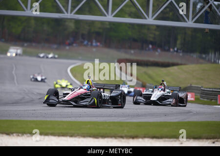 Birmingham, Alabama, USA. Apr 23, 2018. ROBERT WICKENS (6) du Canada pour les batailles à travers la position tourne pendant le Grand Prix Honda de l'Alabama à Barber Motorsports Park à Birmingham, Alabama. Crédit : Justin R. Noe Asp Inc/ASP/ZUMA/Alamy Fil Live News Banque D'Images