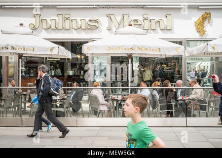 Julius Meinl shop et Wustenrot company Building, rue Graben, Vienne, Autriche, Europe. Banque D'Images