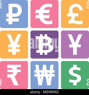 Service sign vector icons set. Monnaie d'argent d'icônes. Illustration de Vecteur