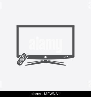 Smart TV avec télécommande. Vector illustration. Illustration de Vecteur