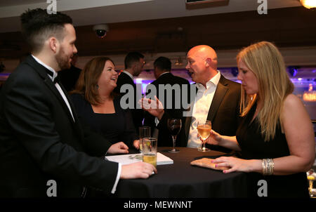 Les clients sont invités aux PFA Awards 2018 du Grosvenor House Hotel, Londres.APPUYEZ SUR ASSOCIATION photo.Date de la photo: Dimanche 22 avril 2018.Voir PA Story soccer PFA.Le crédit photo devrait se lire: Steven Paston/PA Wire Banque D'Images