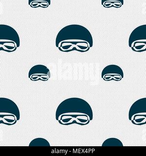 Dans un masques de ski snowboard, lunettes de ski, masque de plongée se déconnecter icône. Motif géométrique transparente avec la texture. Vector illustration Illustration de Vecteur