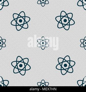 Atome, icône de physique signe. Motif géométrique transparente avec la texture. Vector illustration Illustration de Vecteur