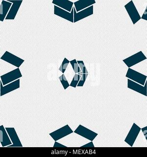 L'icône de boîte ouverte signe. Motif géométrique transparente avec la texture. Vector illustration Illustration de Vecteur