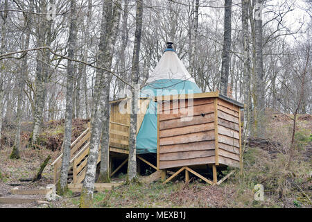 Tente Tipi Glamping en Ecosse Banque D'Images