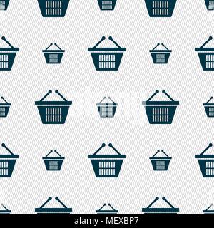 L'icône panier signe. Motif géométrique transparente avec la texture. Vector illustration Illustration de Vecteur