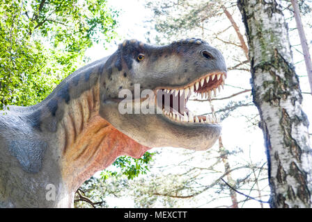 Sculpture de dinosaure Tyrannosaurus rex ( ) à vivre la taille. Banque D'Images