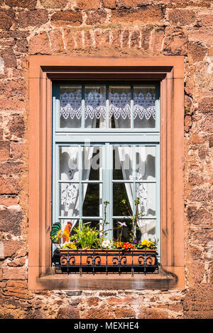 Windows à la maison Melior en centre-ville historique de Büdingen, Hesse, Germany, Europe Banque D'Images