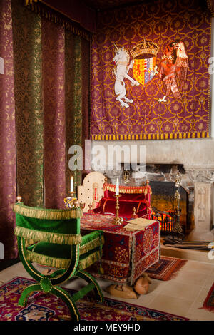 STIRLING, UK - Aug 11, 2012 : Reconstitution de l'intérieur médiéval du château de Stirling, l'un des plus grands et des plus importants châteaux en Ecosse Banque D'Images