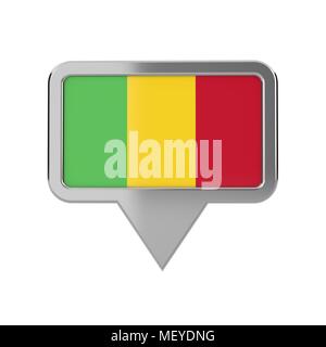 Situation de l'icône drapeau Mali marqueur. Le Rendu 3D Banque D'Images