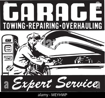 Service Expert Garage - Petite annonce bannière Illustration de Vecteur