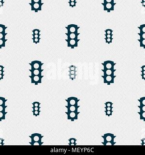 L'icône signal feu signe. Motif géométrique transparente avec la texture. Vector illustration Illustration de Vecteur