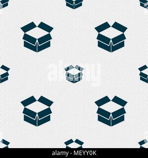 L'icône de boîte ouverte signe. Motif géométrique transparente avec la texture. Vector illustration Illustration de Vecteur