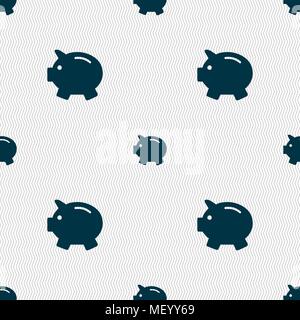 Tirelire - économiser de l'argent signe l'icône. Motif géométrique transparente avec la texture. Vector illustration Illustration de Vecteur