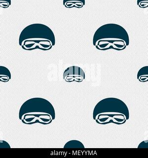 Dans un masques de ski snowboard, lunettes de ski, masque de plongée se déconnecter icône. Motif géométrique transparente avec la texture. Vector illustration Illustration de Vecteur