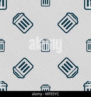 L'icône corbeille signe. Motif géométrique transparente avec la texture. Vector illustration Illustration de Vecteur
