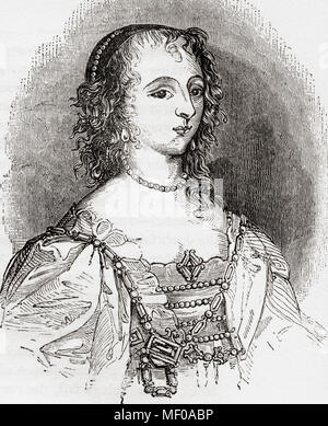 Henrietta Maria de France, 1609 - 1669. Reine consort d'Angleterre, d'Écosse et d'Irlande en tant qu'épouse du roi Charles I. De la vieille Angleterre : A Pictorial Museum, publié 1847. Banque D'Images