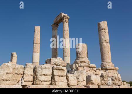 Temple d'Hercule de la Citadelle d'Amman complexe (Jabal al-Qal'a), Amman, Jordanie Banque D'Images