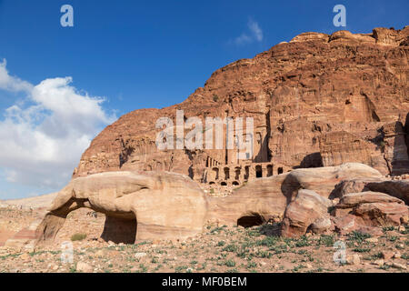 De l'Urne tombe, Tombe de soie et Royal tombs, Petra, Jordanie Banque D'Images