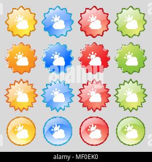 Icône Météo signe. Grand ensemble de 16 boutons modernes colorés pour votre conception. Vector illustration Illustration de Vecteur