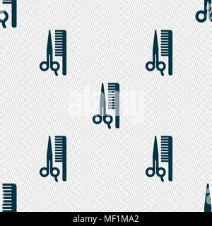 Icône cheveux signe. Motif géométrique transparente avec la texture. Vector illustration Illustration de Vecteur