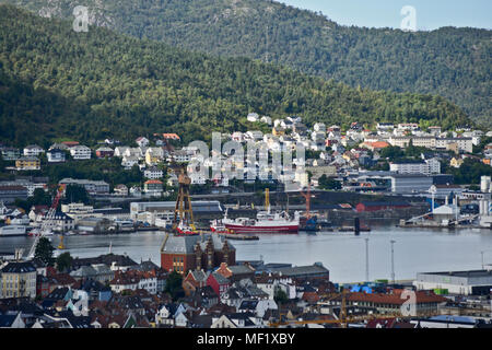 Vagen bay et le port, Bergen, Norvège Banque D'Images