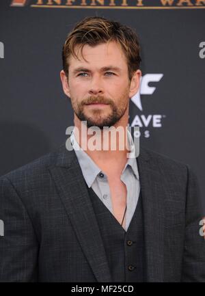 Chris Hemsworth aux arrivées d'AVENGERS : PREMIERE GUERRE INFINITY - Partie 2, Hollywood, Los Angeles, CA, 23 avril 2018. Photo par : Elizabeth Goodenough/Everett Collection Banque D'Images