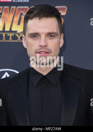 Hollywood, CA, USA. Apr 23, 2018. 23 avril 2018 - Hollywood, Californie - Sebastian Stan. Disney et Marvel Avengers : ''La guerre infini'' Los Angeles Premiere tenue au Kodak Theater. Crédit photo : Birdie Thompson/AdMedia Crédit : Birdie Thompson/AdMedia/ZUMA/Alamy Fil Live News Banque D'Images