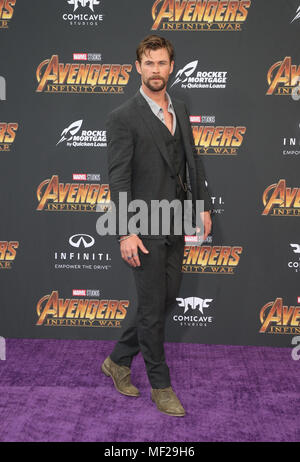 HOLLYWOOD, CA - 23 avril : Chris Hemsworth, lors de la première mondiale d'Avengers : Infinity War au El Capitan Theatre de Los Angeles, Californie le 23 avril 2018. Credit : Faye Sadou/MediaPunch Banque D'Images