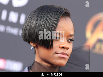 Hollywood, CA. Apr 23, 2018. Letitia Wright, lors de la première mondiale d'Avengers : Infinity War au El Capitan Theatre de Los Angeles, Californie le 23 avril 2018. Credit : Faye Sadou/media/Alamy Punch Live News Banque D'Images