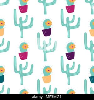 Modèle sans couture avec cactus dessiné à la main. Peut être utilisé pour une bannière ou une carte pour célébration de Cinco de Mayo. Maison de l'affiche . Fiesta Mexicaine de vecteur. Illustration de Vecteur