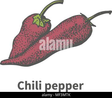 Les deux piments rouges bien mûrs Illustration de Vecteur